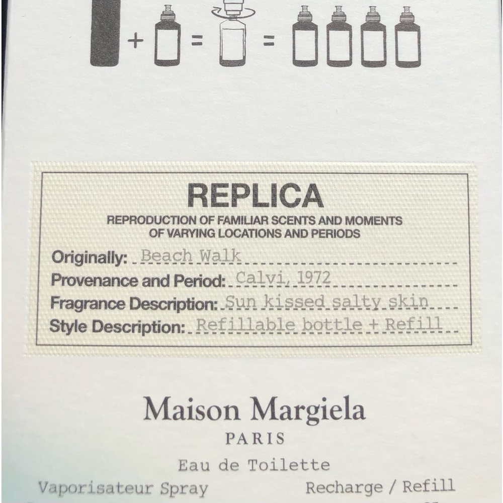 REPLICA Maison Margiela 
30ml spray 
Recharge 100ml